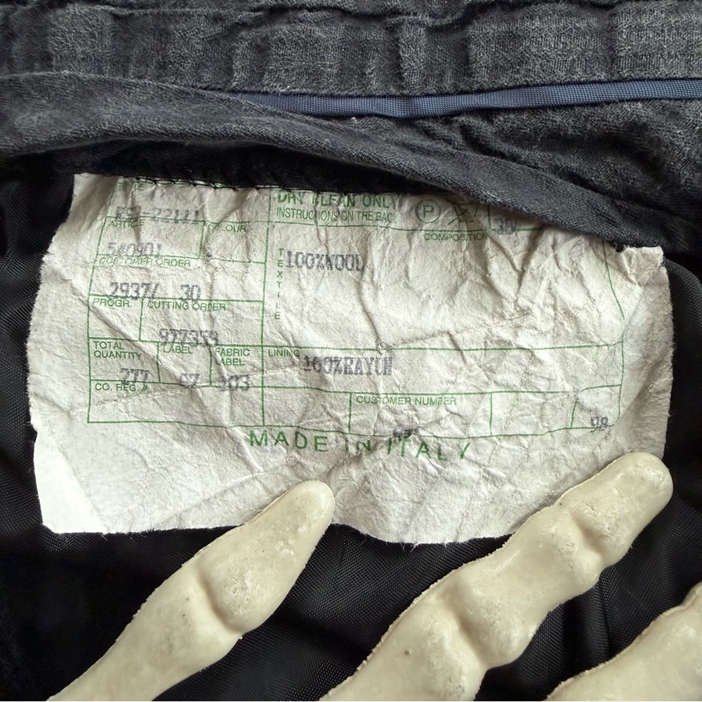 Vintage Black Wool Lined Pleated Trousers Made in Italy ~ Size 29 x 30.5 - Picture 6 of 8